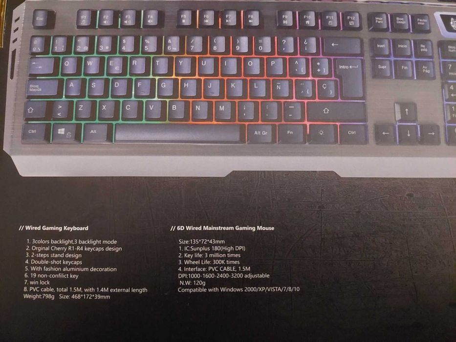 Tastatură gaming metalică + mouse A+Gaming