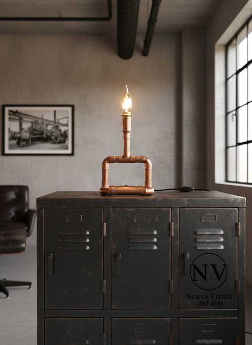 Уникална медна лампа - ръчна изработка