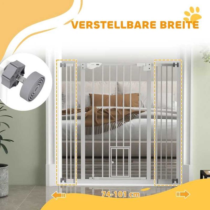 Врата за кучета PawHut, двойно заключваща се,  височина 104 см