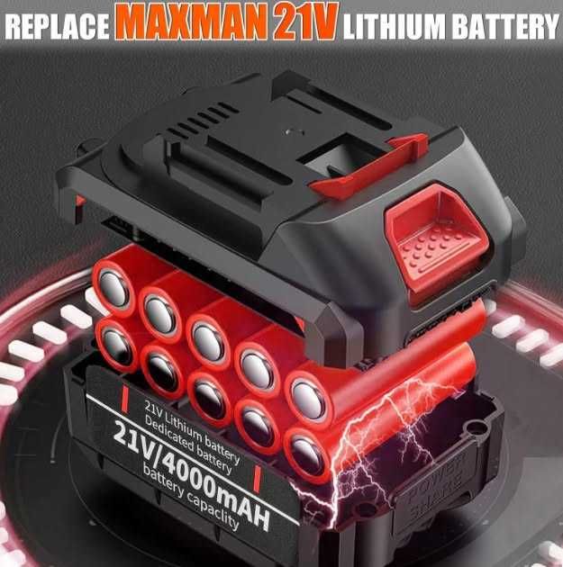 Комплект Li-Ion акумулаторна батерия 2 броя + зарядно устройство, 21V / 4000mAh, съвместими с Makita
