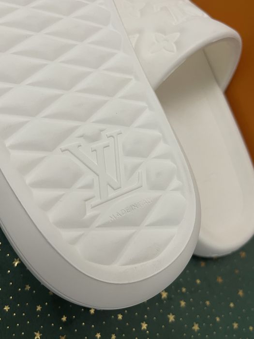 Papuci Louis Vuitton Waterfront Mule White
