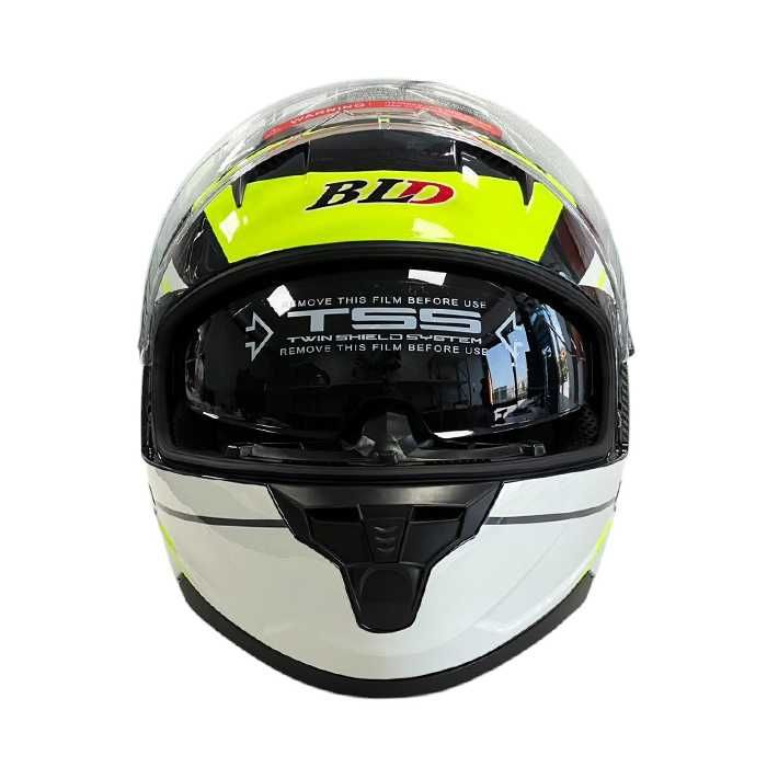 Каска за Мотор Бяло/Неон-M67