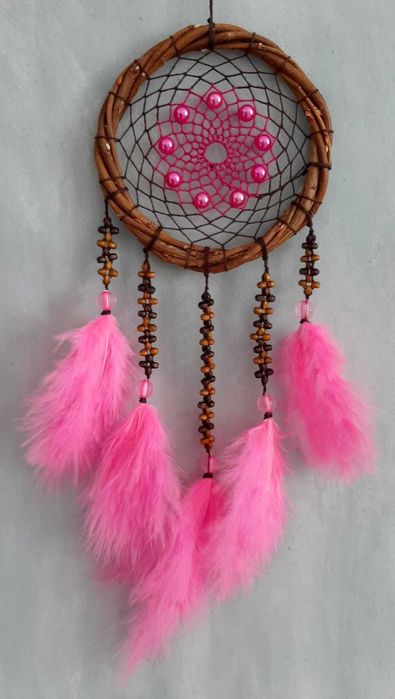 Ловец снов «Цветная Ива», розовый/ для интерьера