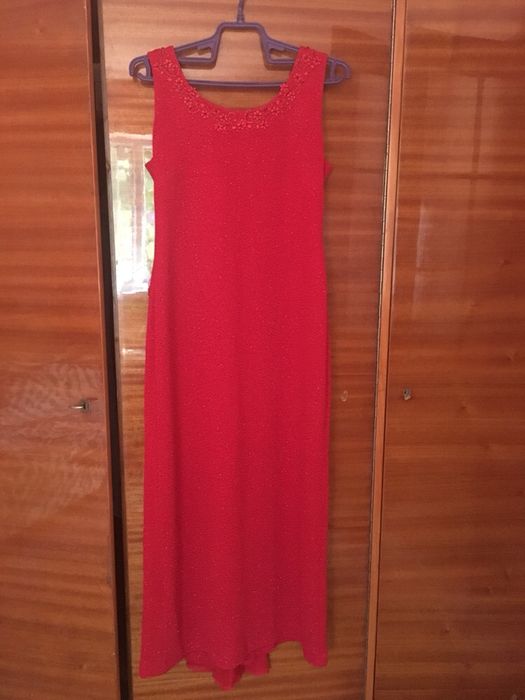 Rochie roșie lunga nunta elegantă de ocazie