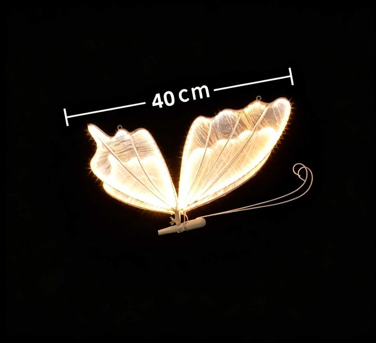 Set 2 fluturi decorativi LED pentru evenimente lumina calda