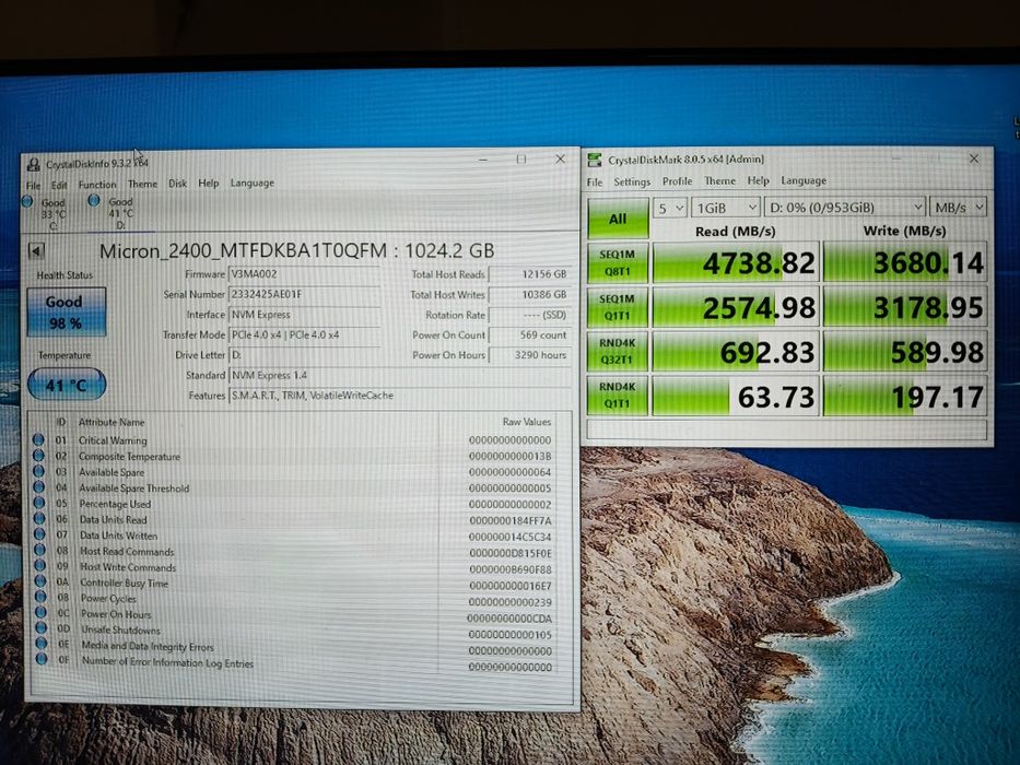 Vând SSD Micron 1Tb 2400 gen4 nvme