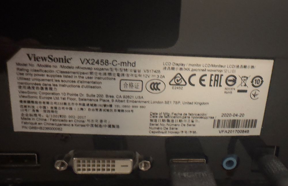 Геймърски Монитор ViewSonic VX2458 - Повреден Пиксел