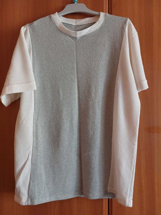 Bluza vernil cu alb cu maneci scurte