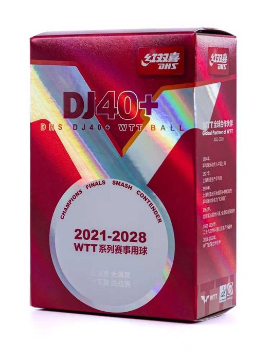 Мячи для настольного тенниса DHS 3*** DJ40+ WTT ITTF, белые, 6 шт