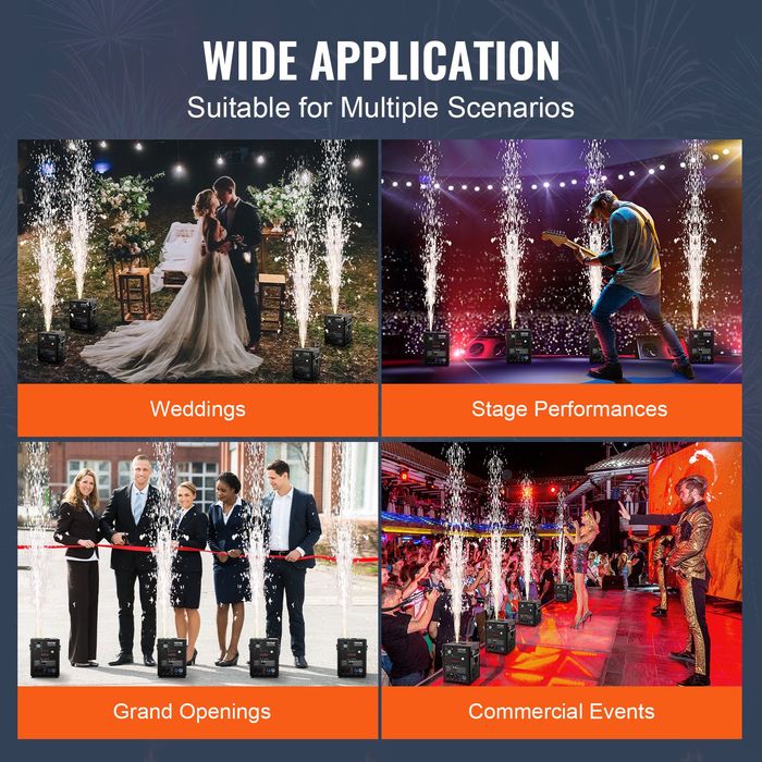 Masina Artificii Scantei Reci 4 Pachete 500W inaltime 2-4m DMX DJ