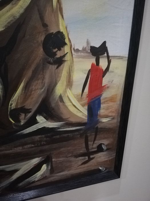 Красива картина с дървена рамка. Акрил.