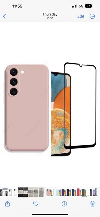 Husa Glow Case inter Alcantara si Folie Sticla Samsung A14/A34/A54/A56/A57