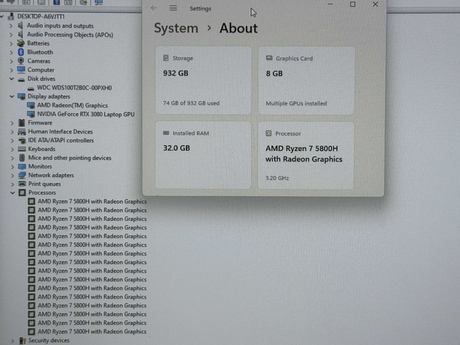 17.3 Nitro`Ryzen 7-5800H/RTX 3080/32GB RAM/1TB SSD/FHD IPS 144Hz