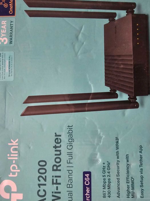 Рутер TP Link AC1200 WiFi Router Dual Band Full Gigabit Archer C64