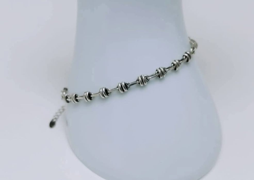 Veche bratara din argint de 925, in stil inima cromata, copii