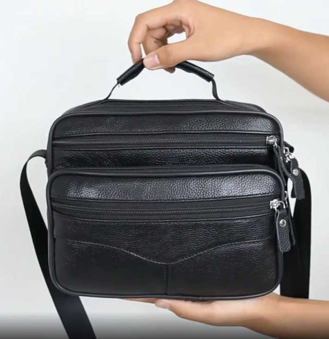 Продам новые мужские сумки мессенджер из натуральной кожи 3 размера