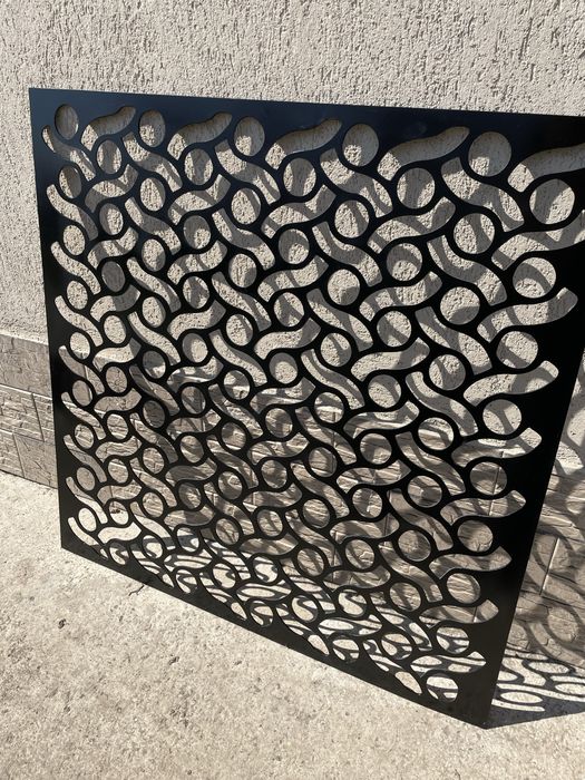 Panou Decorativ Metalic Debitativ Laser (100x100 cm) – Model Geometric Flow