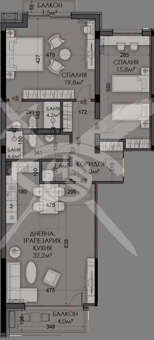 Тристаен апартамент в кв.Виница - 426-15250