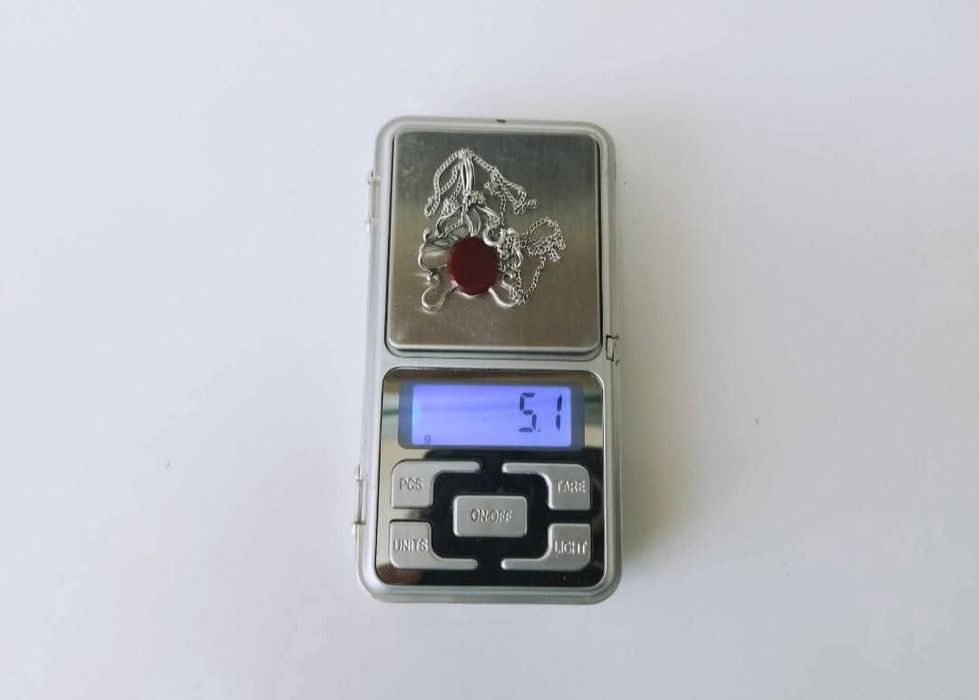 Vechi lant argint 835 cu pandantiv piatra carnelian argint 875, german