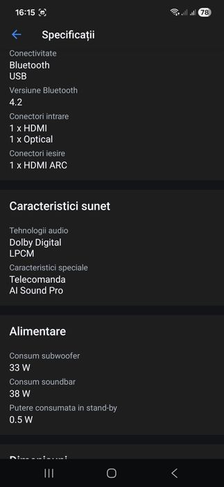 Soundbar LG S40Q, Bluetooth, Subwoofer Wireless, Negru