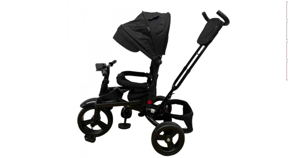Tricicleta copii cu pozitie de somn muzica / lumini 8 luni-4 ani NEGRU