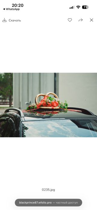 Свадебное украшение на машину