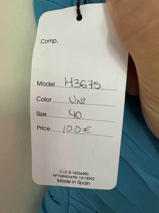 Rochie elegantă de ocazie Higar Novias (Spania) – Albastru Turcoaz (Nouă cu etichetă)
