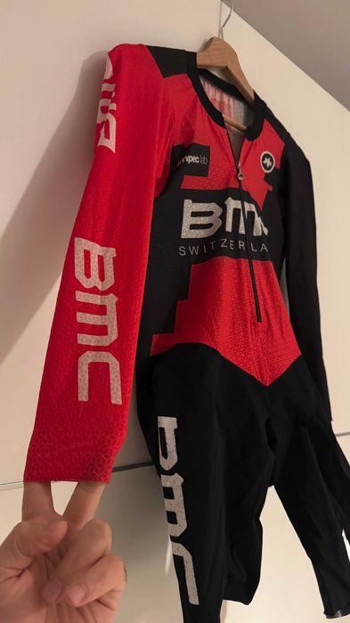 Salopeta pantalon barbati BIBshort compleu tricou BMC rosu negru M
