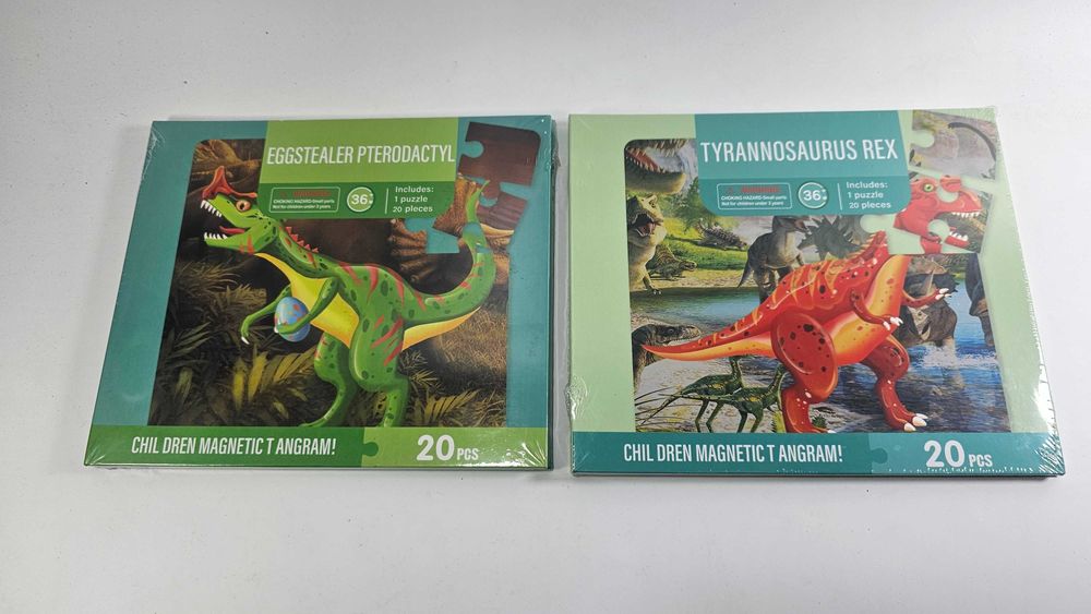 НАМАЛЕНИЯ! 6 модела магнитни пъзели с динозаври с магнитни корици