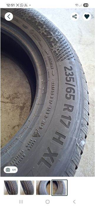 1buc 235 65 R17 Continental iarna M+S cauciuc anvelopa ms 17