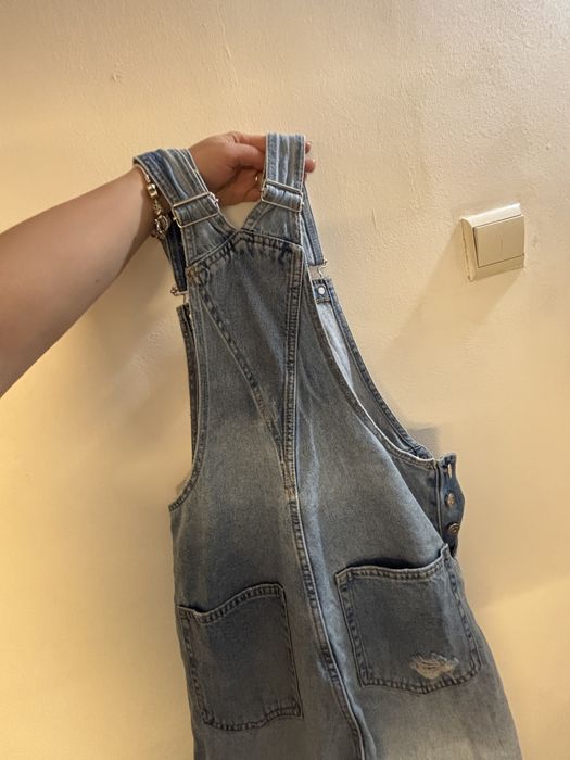 Salopeta denim pantaloni lungi