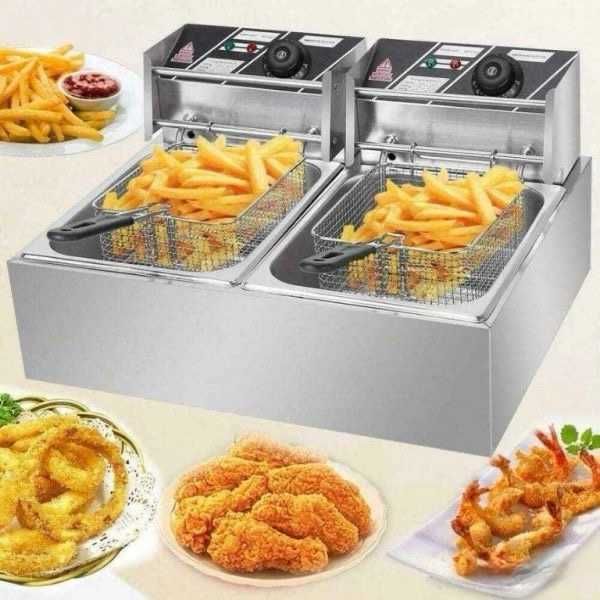 Професионален двоен фритюрник Boma BM85 5000W 12л 2х6л