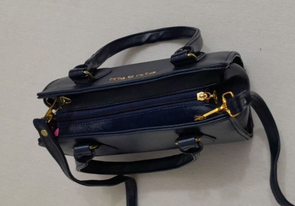 Geanta de umăr MICHAEL KORS, din piele bleumarin navy small
