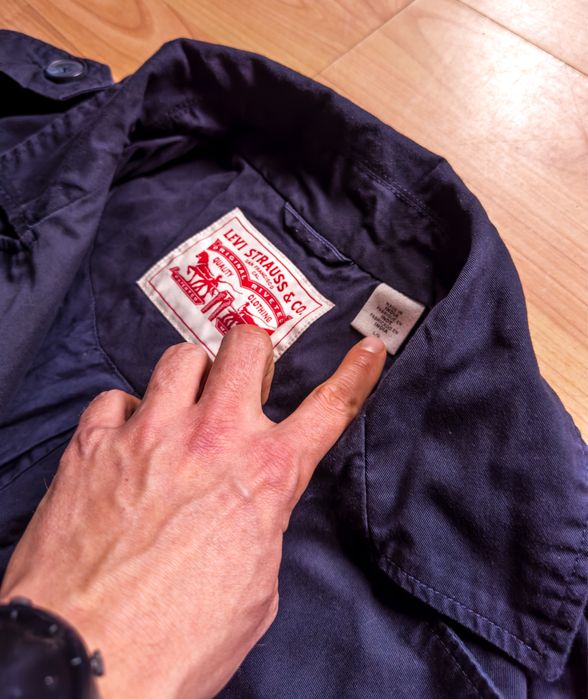 Levi's Slacker oversize trench coat double breasted with belt navy