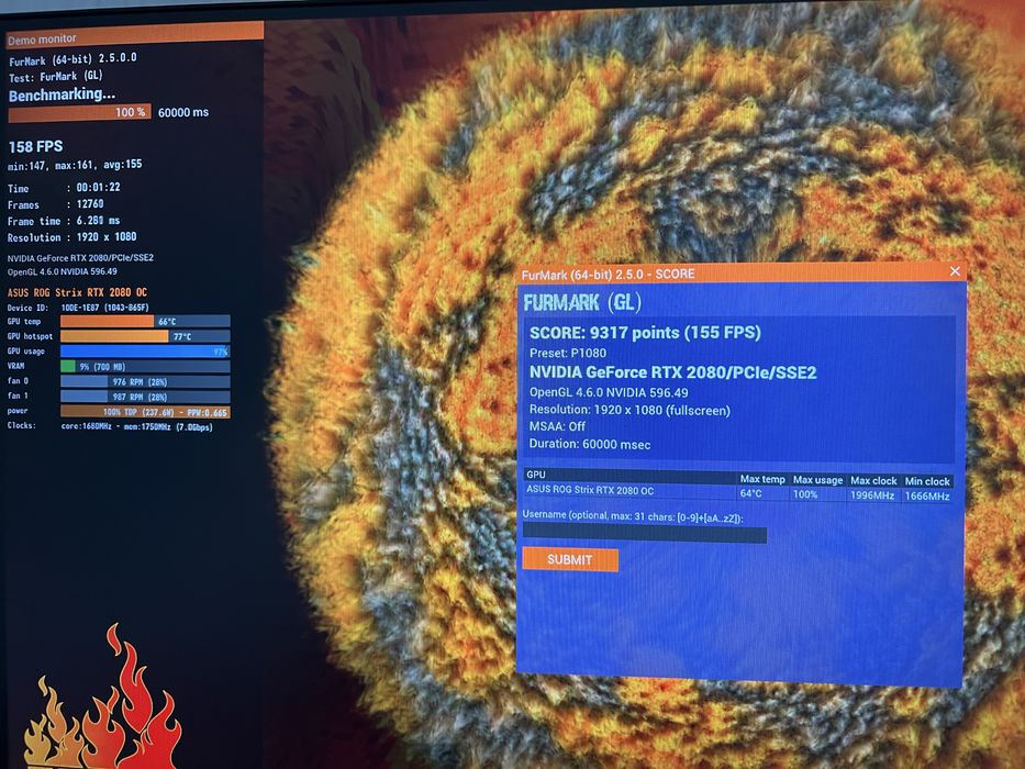 RTX 2080 ASUS ROG STRIX OC 8gb obmen bor