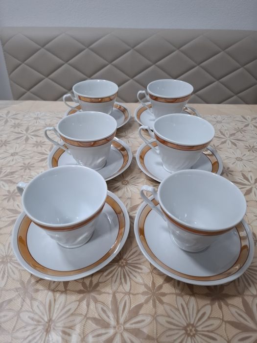 Căni/cești portocalii-aurii