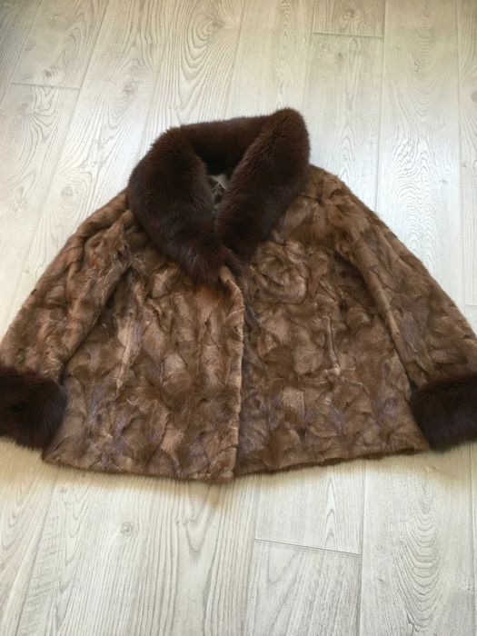 Палто норка и естествен косъм лисица L