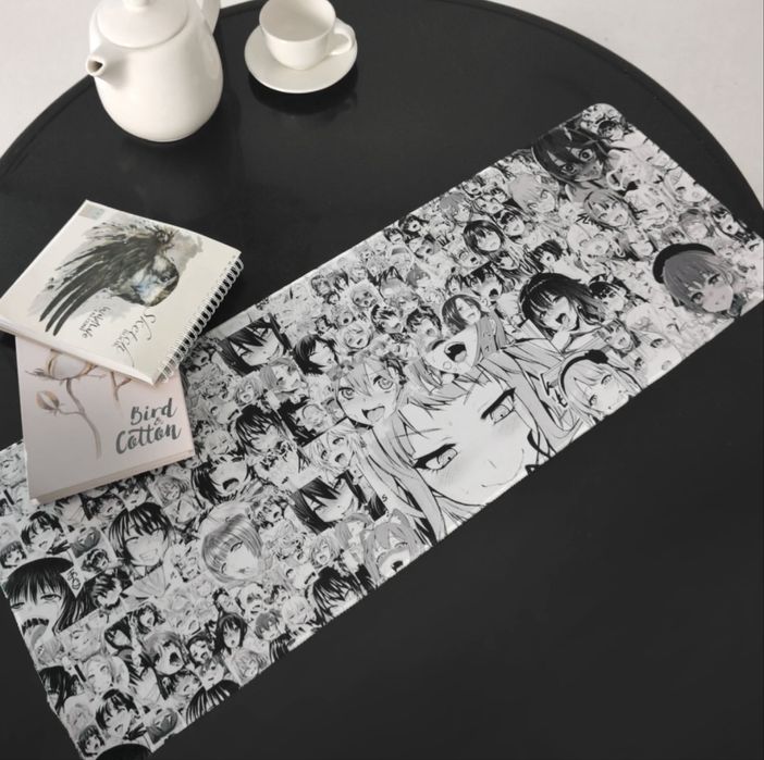 Игровой коврик для мыши 78×28 см с Ахегао Аниме-принтом