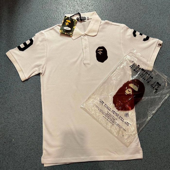 Белое поло BAPE унисекс