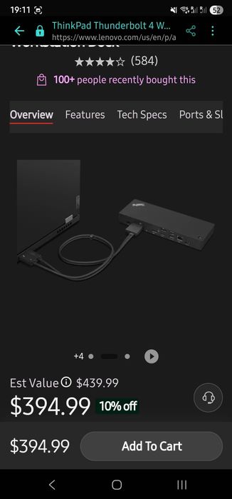 ThinkPad Thunderbolt 4 Workstation Dock