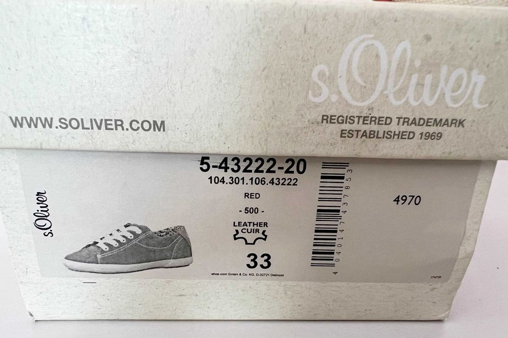 Оригинални кецове естествен велур S.Oliver номер 33