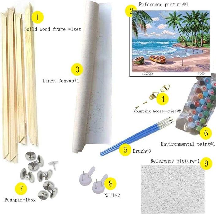 Tucocoo Комплекти за рисуване по номера с рамка Октопод