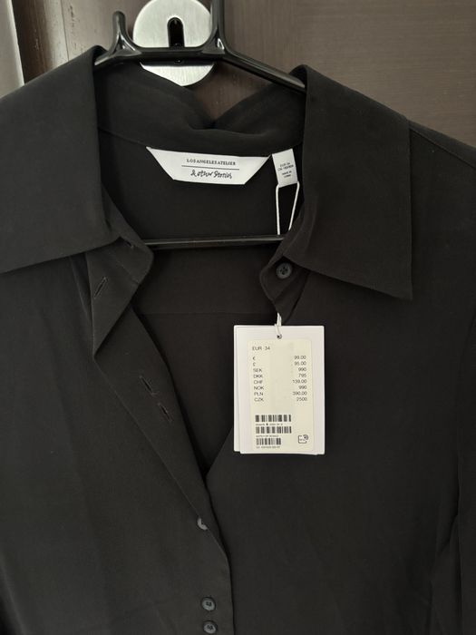 Нова черна копринена риза от & Other Stories