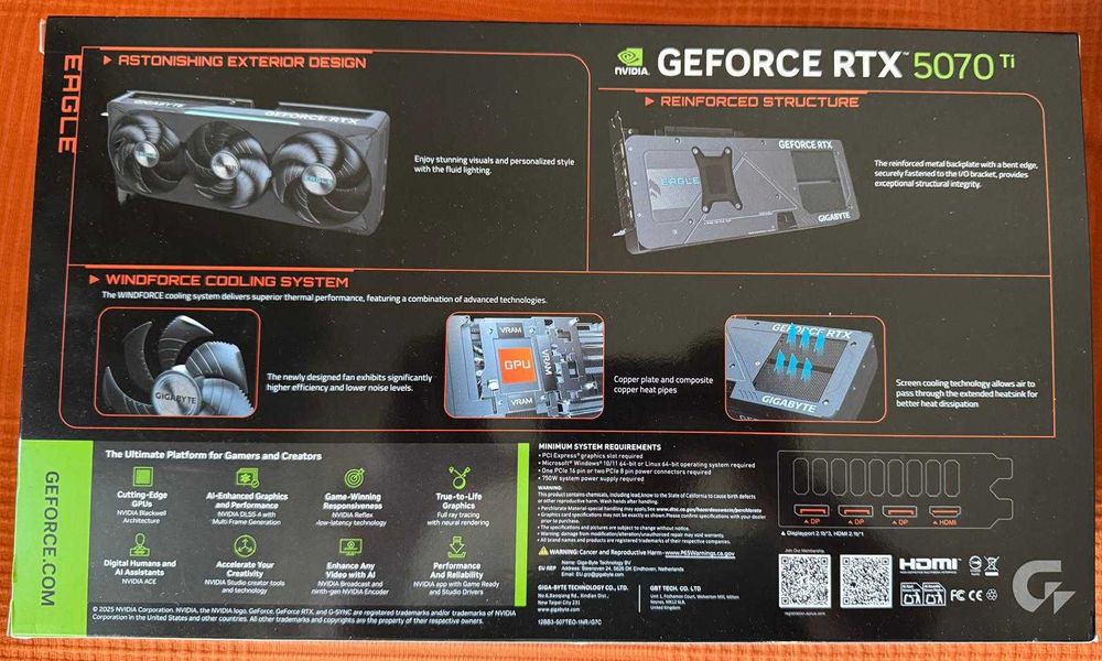 Placa Video Gigabyte RTX 5070 Ti EAGLE OC SFF 16GB sigilata, garantie