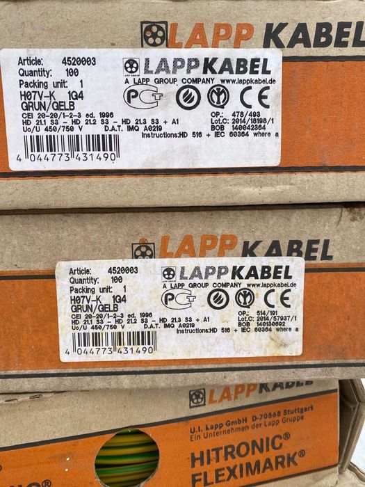 Продам кабель 1×4 желто зеленый