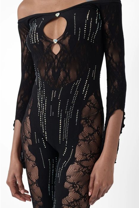 Черен еластичен гащеризон Poster girl