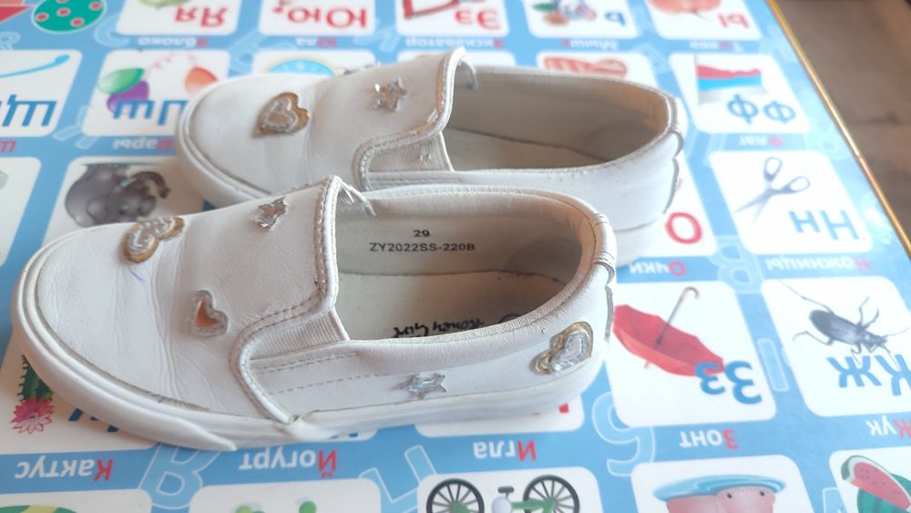 Обувь на девочку, "белые мокасины", 29р.