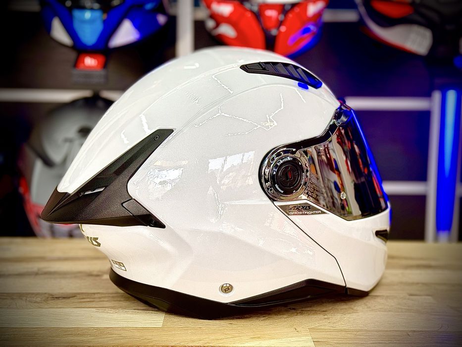 Casca Moto Axxis Ghost Fighter/SV Alb Lucios