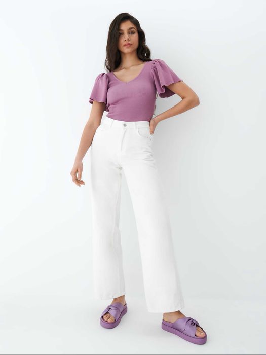 Bluza Mohito cu umeri bufanti mov NOUA