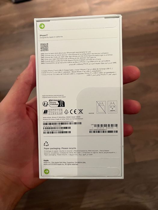 ЧИСТО НОВ Iphone 17 / Mist Blue / 256GB / НЕРАЗОПАКОВАН